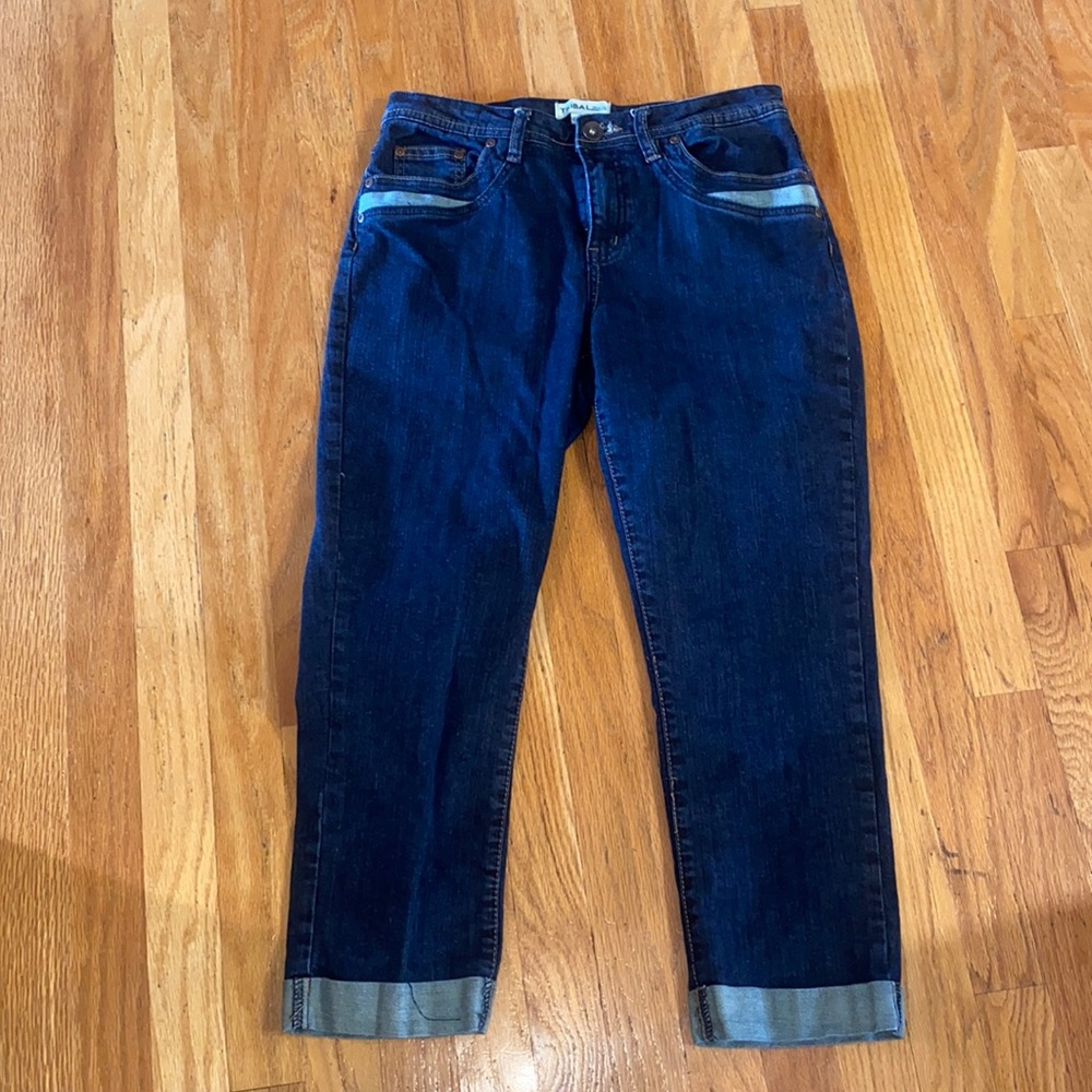 Tribal Capri Cuffed Jeans